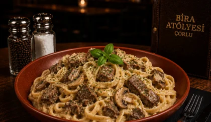 Bonfile Parçalı Kremalı & Mantarlı Tagliatelli