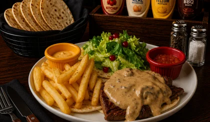 Steak Bonfile Kremalı Mantarlı